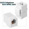 Picture of 10 Pieces CAT3 Telephone RJ11 6P4C Jack Phone Line Connector Coupler Phone Female to Female Telephone Jack Coupler (White)