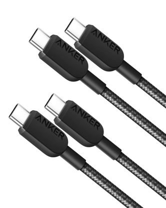 Picture of Anker 310 USB C to USB C Cable (3ft, 2 Pack),Type C Fast Charging Cable for iPhone 15, Samsung Galaxy S23, iPad Pro 2021, iPad Mini 6, iPad Air 4, MacBook Pro 2020, Switch (USB 2.0)