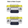 Picture of DTECH 3-Pack VGA Connector Female to Female Gender Changer Male to Female Adapter, Male to Male Coupler