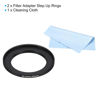 Picture of PATIKIL 40.5mm-52mm Metal Step Up Ring with Cleaning Cloth, 2 Pack Camera Lens Filter Adapter Ring Aluminum Filter Adapter Ring for Camera Lenses Hood, Black