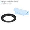 Picture of PATIKIL 43mm-55mm Metal Step Up Ring with Cleaning Cloth, 2 Pack Camera Lens Filter Adapter Ring Aluminum Filter Adapter Ring for Camera Lenses Hood, Black