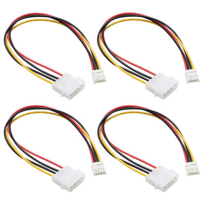 Picture of ThtRht 4 Pack Molex to Floppy Adapter 4 Pin IDE to 4P FDD Hard Drive Power Supply Cable Connector Convertor Extension Cord Wire for Old Computer Desktop PC Internal Device Component DIY