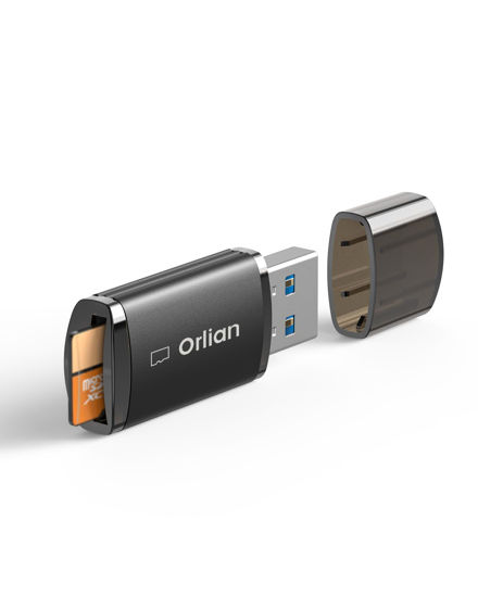 Picture of Orlian USB 3.0 Micro SD Card Reader, for MicroSD, MicroSDHC/SDXC UHS-I Memory Card, Compatible with Windows, MAC MacBook Pro/Air, iPhone 15 Pro/Max, Android and More, Black(Micro SD Card Not Included)