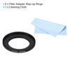 Picture of PATIKIL 30.5mm-40.5mm Metal Step Up Ring with Cleaning Cloth, 2 Pack Camera Lens Filter Adapter Ring Aluminum Filter Adapter Ring for Camera Lenses Hood, Black