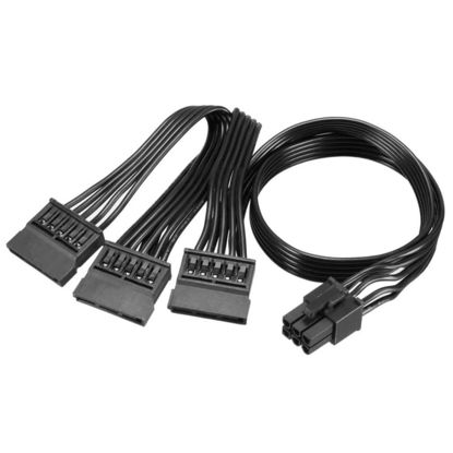 Picture of lilila-ree 6 Pin Male to 3X 15 Pin SATA Female Hard Drive Power Adapter Cable for Seasonic Antec Modular Power Supply 20-in