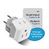 Picture of Ceptics Israel Plug Adapter - 2 in 1 Type H Adapter, US to Jersusalem Plug Adapter - Israel, Palestine Travel Adapter Plug, - Dual USA Inputs, CE, RoHS - 3 Pack