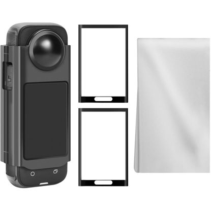 Picture of AMAZEAR Lens Screen Protector Case for Insta 360 X4 - Quick Protection Screen & Lens Guard Hard Cover Insta360X4 Carema Accessories with 2sets Tempered Glass Protector and Absorbent Cleaning Cloth