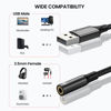 Picture of MOSWAG USB to Audio Jack Adapter 0.65Feet/20cm,External Sound Card Jack Audio Adapter with 3.5mm Aux Stereo Converter Compatible with Headset,PC,Laptop,Linux,Desktops,PS4 and More Device