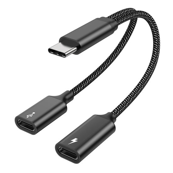 Picture of MOGOOD USB C Splitter USB C to USB C Female Adapter USB Y Splitter Cable(NOT for Monitor)USB C Male to 2USB-C Female Cord Double USB C Port Hub USB C Charging Split Adapter for Mac,Xbox One,PS5,Laptop