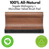 Picture of Vinyl Supply Co. Velvet Brush Pad Record Cleaner- 100% All-Natural Sapele Mahogany Wood - Anti-Static Microfiber Velvet Brush for Vinyl Record Cleaning