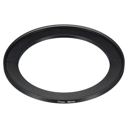 Picture of PATIKIL 77mm-95mm Metal Step Up Ring, Camera Lens Filter Adapter Ring Aluminum Filter Adapter Ring for Camera Lenses Hood, Black