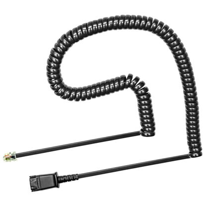 Picture of U10 Headset Adapter Cable Compatible Plantronics QD Quick Disconnect Headsets for Cisco IP Phone 68xx 78xx 88xx 89xx 99xx Series & Models 7960 7961 7962 7965 7970 7975