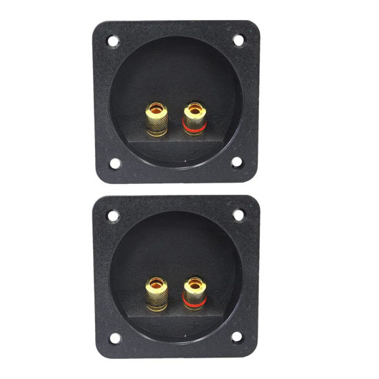 Picture of Veemoon 2Pcs Speakers Terminal Box Subwoofer Box Terminal Speaker Junction Cup Speaker Cable Connector Screw Cup Connectors Square Terminal Speakers Abs Outer Box