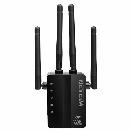 Picture of NETEDA AC1200 WiFi Extender, 1200Mbps WiFi Signal Booster with 4 External Antennas 2.4GHz & 5GHz Dual Band Wireless Signal Repeater