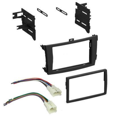 Picture of Double DIN Car Stereo Radio Mounting Installation Dash Kit for 2009 2010 2011 Toyota Corolla (Dash Kit + Wiring Harness)