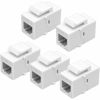 Picture of NECABLES 5Pack CAT3 Telephone Keystone Jack Phone Keystone Coupler RJ11 6P4C Female to Female White