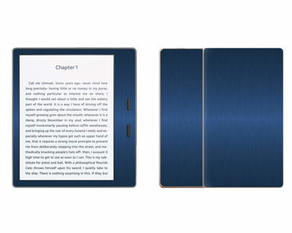 Picture of Decalrus - Protective Decal for Amazon Kindle Oasis (7" Screen) E-Reader Blue Texture Brushed Aluminum Skin Skins Decal for case Cover wrap BAamazonOasis_7Blue