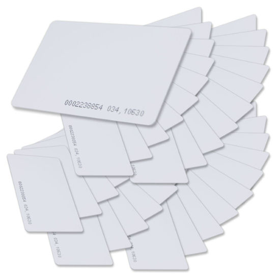 Picture of AlleTechPlus Contactless 125kHz Id RFID Proximity Smart Entry Access Card (Snow White, Thickness 0.8mm/0.03" Pack of 50)