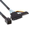 Picture of H!Fiber.com 12G Internal Mini SAS HD SFF-8643 to U.2 SFF-8639 NVMe SSD Cable with 15 pin Male SATA Power Connector, PCIe 4.0, 12Gbps, 85 Ohm, 0.5-Meter (1.64ft)