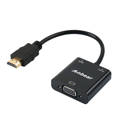 Picture of Anbear HDMI to VGA with Audio Adapter, Gold-Plated VGA to HDMI Adapter1080P Video Converter Male to Female with 3.5mm Audio Port Compatible for PC,Laptop,DVD