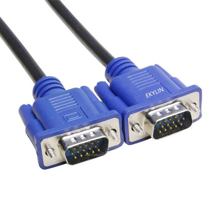 Picture of EKYLIN VGA to VGA Cable, 1.5m/5 Feet VGA Male to Male Video Extension Cable VGA Adapter for Computer PC to Monitor Screen Projector with VGA Socket Port