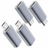 Picture of JXMOX USB C to Micro USB Adapter, (4-Pack) Type C Female to Micro USB Male Convert Connector Support Charge Data Sync Compatible with Samsung Galaxy S7 S7 Edge, Nexus 5 6 and Micro USB Devices (Grey)