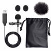 Picture of PChero USB Microphone, Lavalier Clip-on Omnidirectional Condenser Mini Mic for Laptop PC MacBook, Ideal for Interviews Audio Video YouTube Recording QQ WeChat MSN Skype Podcast