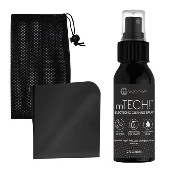 Picture of mTech! Electronic Cleaning Kit with Spray Bottle & Cloth [Travel Size] Screen Cleaning Kit for Smartphones, Tablets, TVs, Laptops and All Tech with Plush Microfiber Cloth and Screen Shine Formula