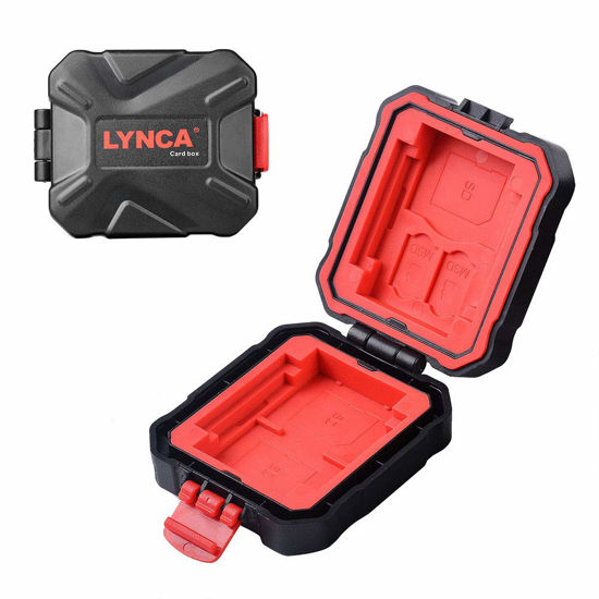 Picture of LYNCA Memory Card Case Holder, Memory Card Hard Protector Case Professional Water-Resistant Anti-Shock Camera Card Storage Box for 3 SD Cards 2 TF/Micro SD Cards 2 CF Cards 2 XQD Cards