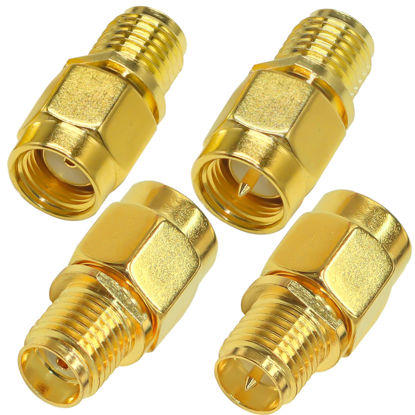 Picture of TUOLNK 4PCS SMA Coax Connector Cable Gender Changers,SMA Male/Female to RP-SMA Male/Female Coax Adapter Low Loss Coaxial Connector for Radio Antenna, Audio