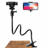 Picture of Flexible Gooseneck Webcam Stand and Phone Holder - 23 inch Flexible Arm 360 Desk or Bed Gooseneck Phone Mount Stand Clamp for Cell Phone