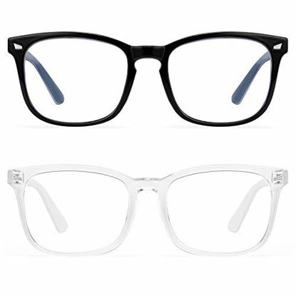 Picture of Blue Light Blocking Glasses Women Men-FEIDU 2pack Computer Fake Glasses HD Clear Lens Glasses