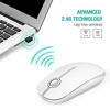 Picture of Jelly Comb 2.4G Slim Wireless Mouse with Nano Receiver, Less Noise, Portable Mobile Optical Mice for Notebook, PC, Laptop, Computer, MacBook MS001 (Pure White)