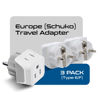 Picture of Ceptics Schuko Germany, France Plug Adapter, Dual Input - Ultra Compact Light Weight - Usa to Russia, South Korea Travel Adaptor Plug - Type E/F (3 Pack)