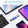 Picture of Vansuny 128GB USB Type-C Flash Drive 2-in-1 Dual Flash Drive USB A + USB C OTG Flash Drive for Android Smartphone Tablet Computer Laptop (Blue)