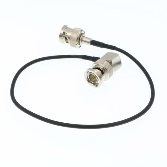 Picture of Blackmagic RG179 Coax BNC Right Angle Male to Male Cable for BMCC Video Camera (Straight to Right Angle 30CM)