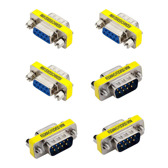 Picture of LHILYSM Rs232 Serial Cable 9 Pin DB9 Female to Female/Male to Male Gender Changer Coupler Adapter Connector(6 Pack)