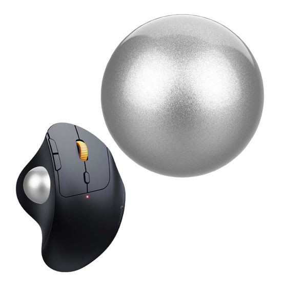 Picture of All-New2024, Trackball 34mm/1.34 Inches Trackball, Replacement Ball for Logitech M575, M570, MX Ergo, ELECOM, Kensington, Perixx, and Other Compatible Trackball Mice, Glossy - Silver