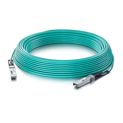 Picture of 10G SFP+ AOC Cable - 10GbE SFP+ to SFP+ Active Optical Fiber Cable, OM3 MMF Direct-Attach Fiber Assemblies with SFP+ connectors for Ubiquiti UniFi, Mellanox CX-AOC-10GSFP-1M, 1-Meter