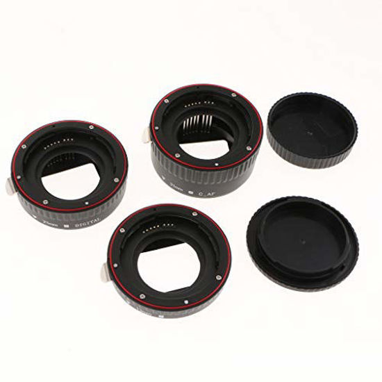 Picture of Prettyia Auto Focus AF Macro Extension Tube Set (13mm, 21mm, 31mm) for Canon EOS Rebel T7i,T6s,T6i,T5,T5i,T4i,T3,T3i,T2i etc DSLR(Plastic Red Circle)