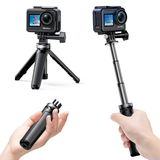 Picture of AKASO Mini Selfie Stick Tripod Lightweight Extension for Shooting Video Vlog Accessories Compatible with AKASO Action Camera EK7000/Brave 4/Brave 7 LE/Brave 7/GoPro Hero12/11/10/ 9/Max/DJI Osmo Action