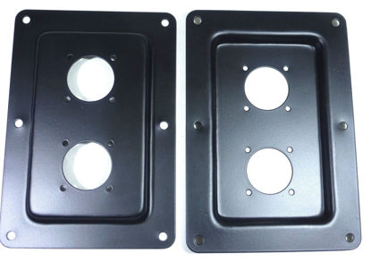 Picture of (2) Two Black Metal Speaker Jack Plates for Dual Large SpeakOn NL8MPR, NL4MPR