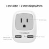 Picture of TESSAN Germany France Travel Power Adapter, Schuko European Plug with 2 USB, Type E F Outlet Adaptor Charger for US to Europe EU German French Russia Iceland Spain Greece Norway Korea