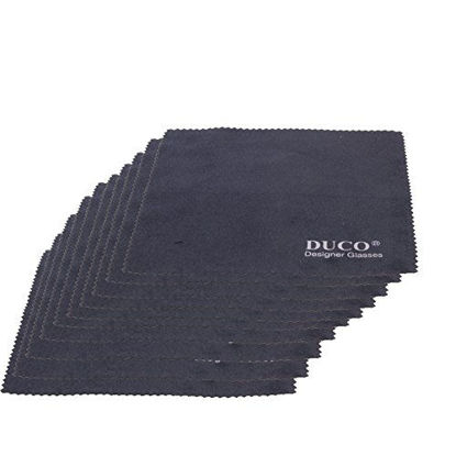 Picture of Duco 10pcs Premium Cleaning Cloths Bags Fit for all screen like Tablet Cell Phone Laptop LCD TV Screens Camera lens and Other Delicate Surface (Black)