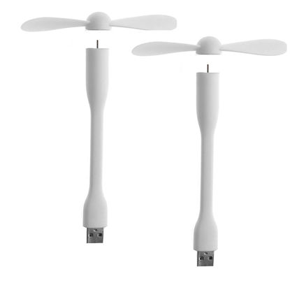 Picture of Sokelinn-six USB Flexible Fan, Mini Portable Cooling Fans USB Powered for Power Bank Laptop PC AC Charger - 2 Pack (White)