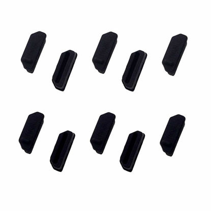 Picture of Silicone 10Pcs HDMI Anti-Dust Cover Plugs Protector Stopper Cap for Female Port Black for TV,Computer,Other Devices.