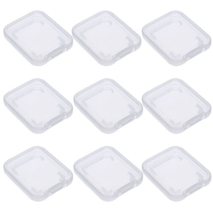 Picture of LARATH 10 Pack SD Card Holder Plastic SD MMC SDHC Memory Card Case Holder Transparent Clear Cards Protection Sleeves Card Protector Cards Organizer Storage Case