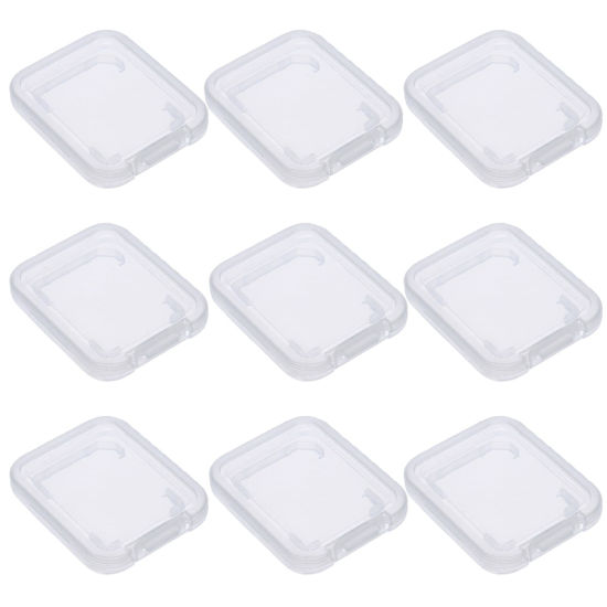 Picture of LARATH 10 Pack SD Card Holder Plastic SD MMC SDHC Memory Card Case Holder Transparent Clear Cards Protection Sleeves Card Protector Cards Organizer Storage Case