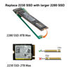 Picture of JOYJOM 2230 to 2280 Adapter for Rog Ally, for Rog Ally SSD Adapter 90 Degree 2230 to 2280 NVME M-Key 5Pin M.2 PCIe 4.0 adapter with screwdriver