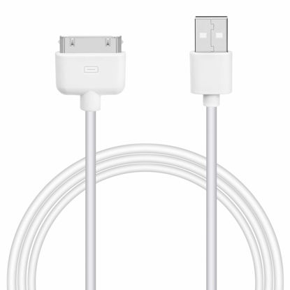 Picture of DCNETWORK iPhone 4s Cable USB Sync and Charging Cable for iPhone 4 4s 3G 3GS iPad 1 2 3 iPod Touch Nano 30 Pin Charger Cord Dock Adapter Data 3.3 Feet (White)